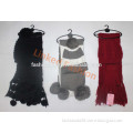 fashion solid acrylic winter ladies scarf set with pompons cachecol,bufanda infinito,bufanda
